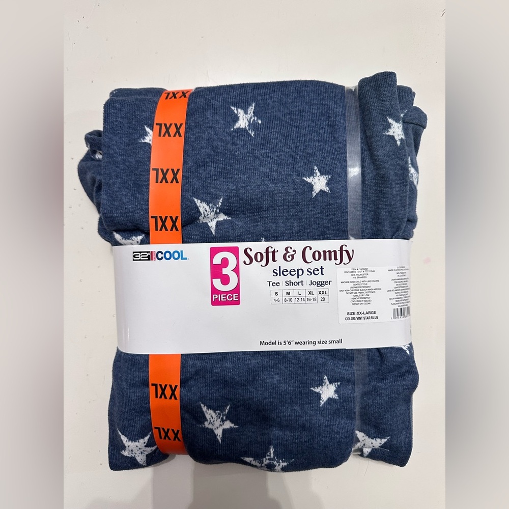 32 Degrees Cool Soft & Comfy Sleep 3 Piece Set Size XXL